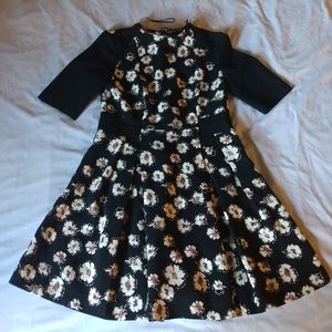 Zara Woman Black Floral Mini Dress Size M